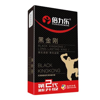 【热感延时套】倍力乐黑金刚避孕套10只装黑色安全套byt情趣...